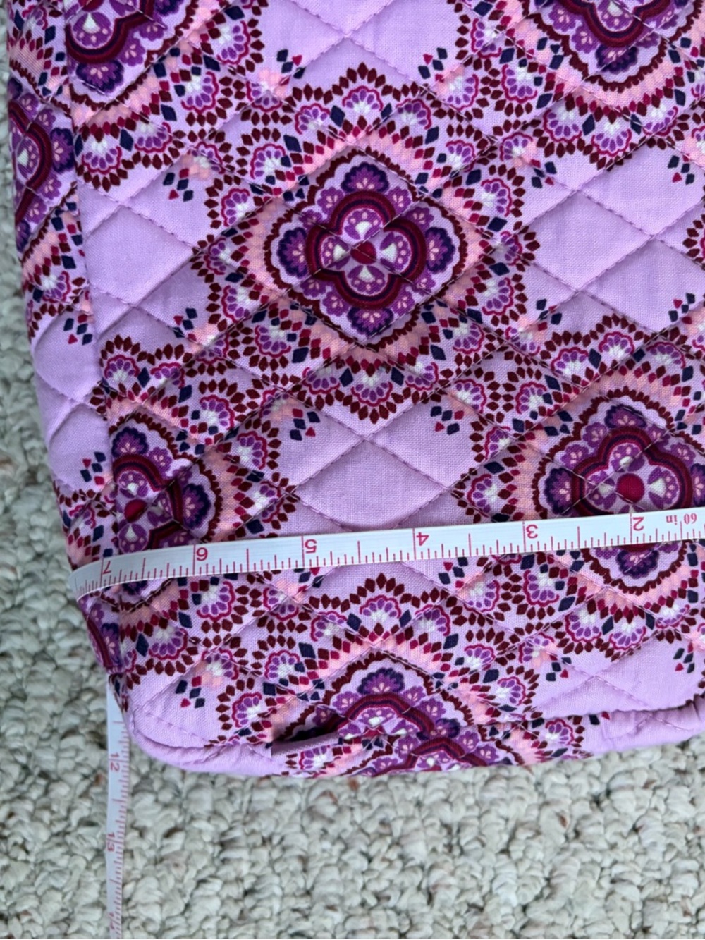 Vera Bradley Pink Quilted Floral Cosmetic Case with Purple Accents - Picture 3 of 4